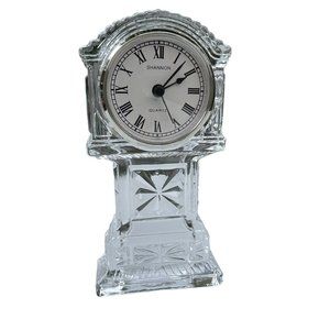 Vintage Shannon Crystal Clock Grandfather Mini Desk Style Lead Crystal‎ 7in